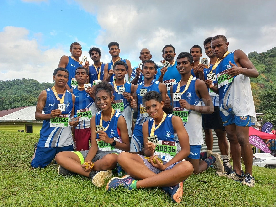 Xavier College athletes and offi cials after participating at the Namosi Marathon on Saturday, July 2, 2022. Picture: ROHIT DEO